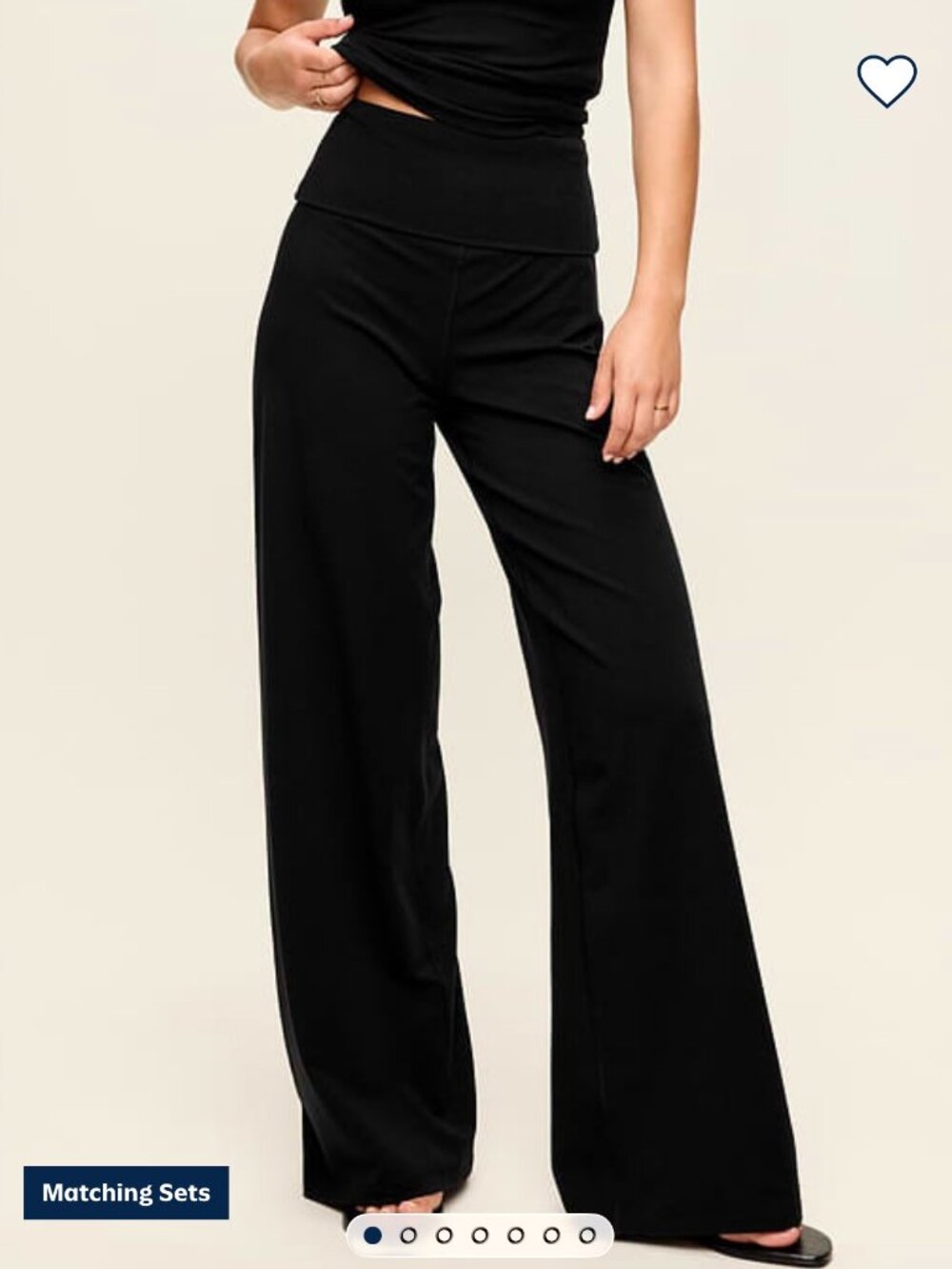 Old Navy High-Waisted PowerChill Fold-Over Wide-Leg Pants L